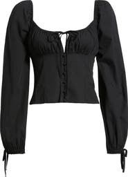 BP. Long Sleeve Corset Cotton Crop Top