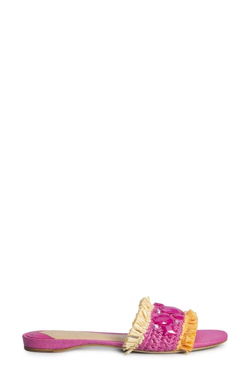 Kate Spade Bora Bora Jewel Raffia Slide Sandals In Pink