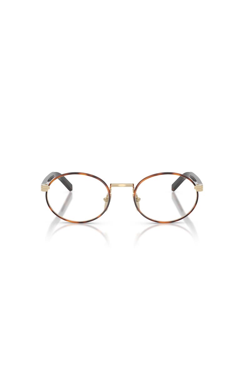 Prada 52mm Oval optical glasses, Alternate, color, Tortoise