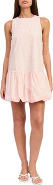 En Saison Aurora Bubble Hem Faux Pearl Minidress