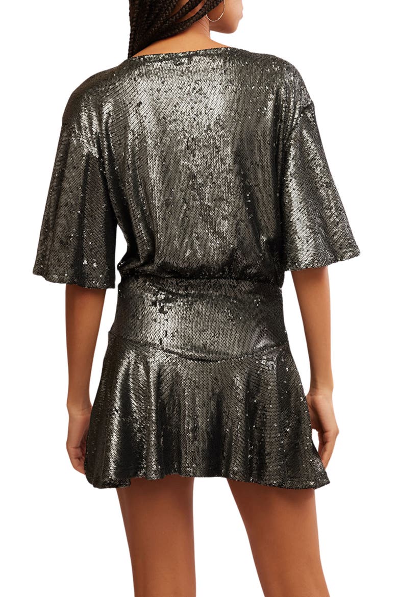 Manuka Sequin Minidress, Alternate, color, SILVER