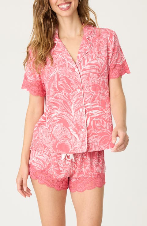Lazy Days Short Lace Trim Pajamas