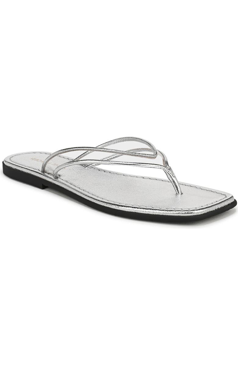 Veronica Beard Clea Flip Flop, Main, color, Clear/ Silver