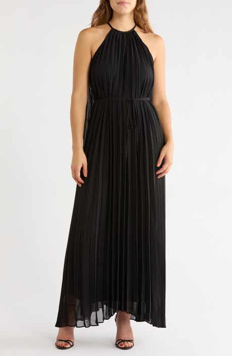 Pleated Chiffon Gown