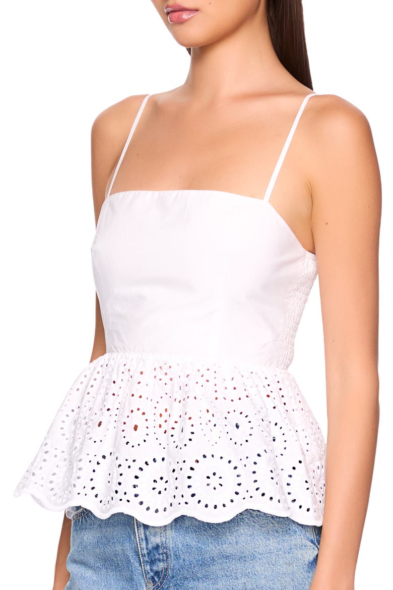 Embroidered Eyelet Cotton Camisole, Alternate, color, SUGAR