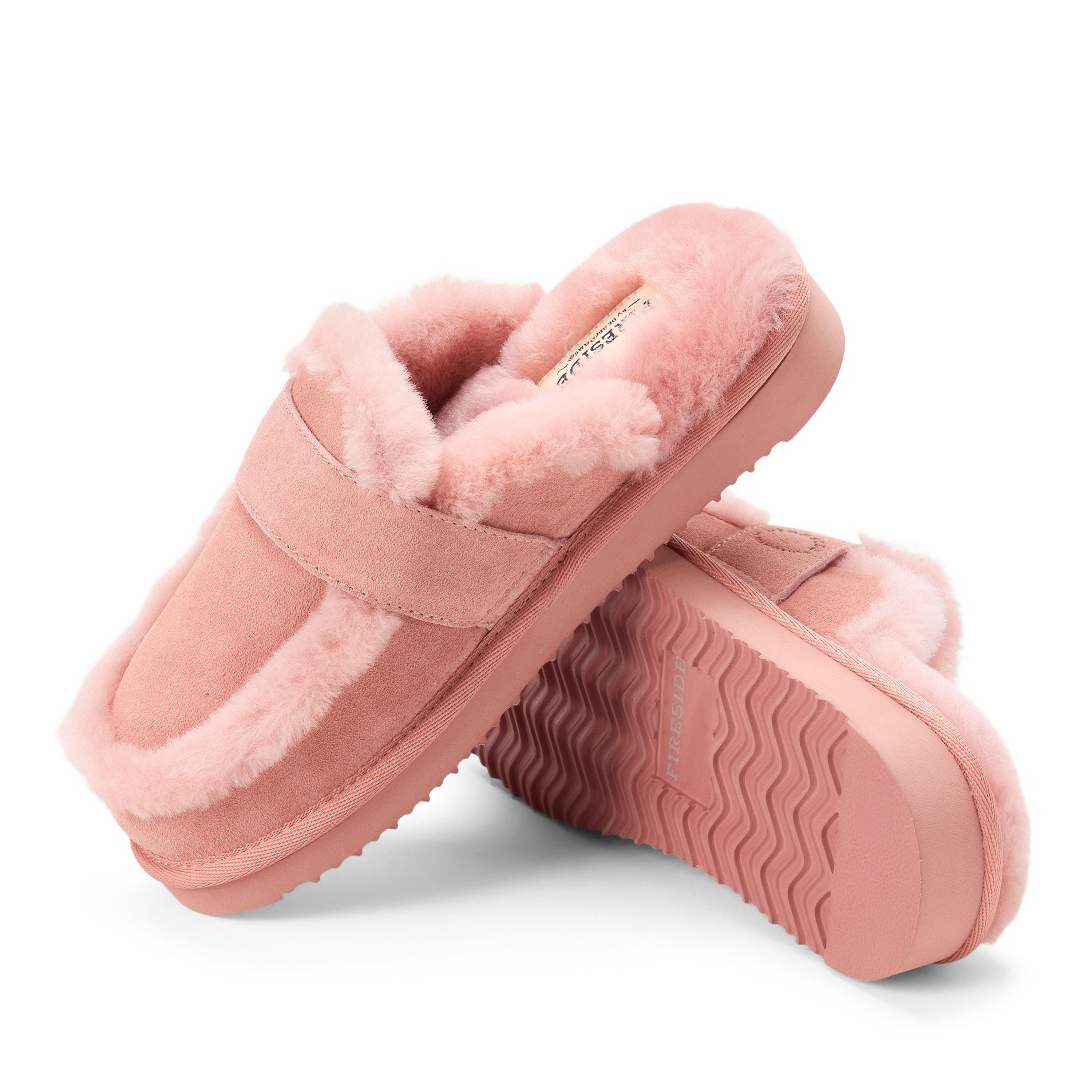 DEARFOAMS Fireside Richmond Genuine Shearling Scuff Slipper, Alternate, color, Dusty Pink