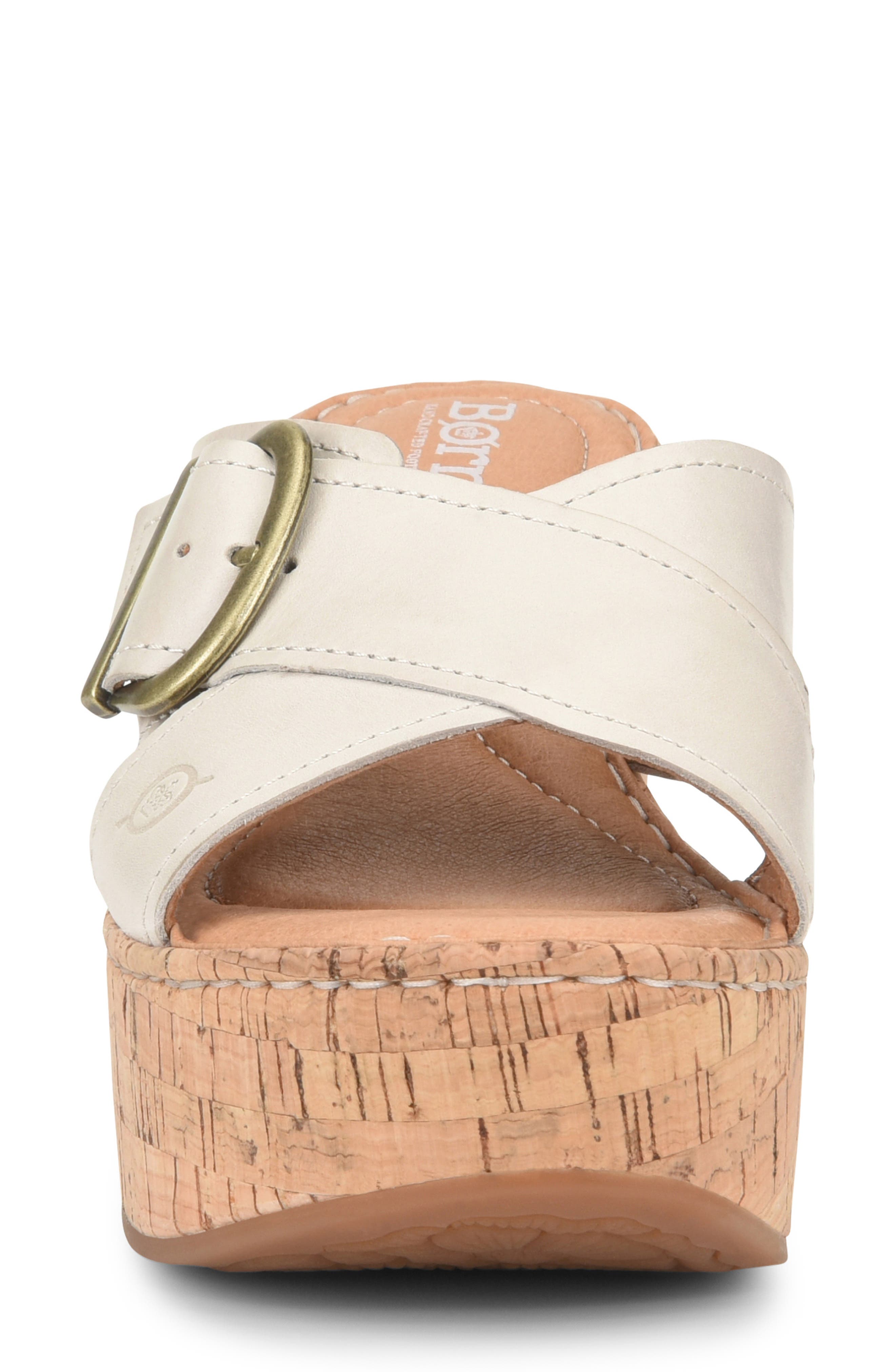 Devona Platform Wedge Sandal, Alternate, color, WHITE LEATHER