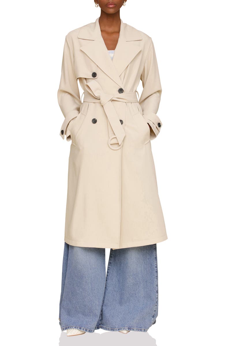 Avec Les Filles Relaxed Fit Button Back Trench Coat, Alternate, color, Bone