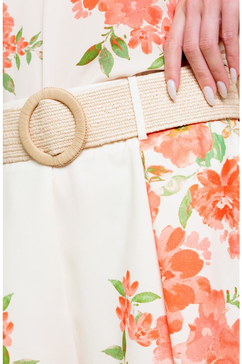 Belted High Waisted Shorts, Alternate, color, IVORY