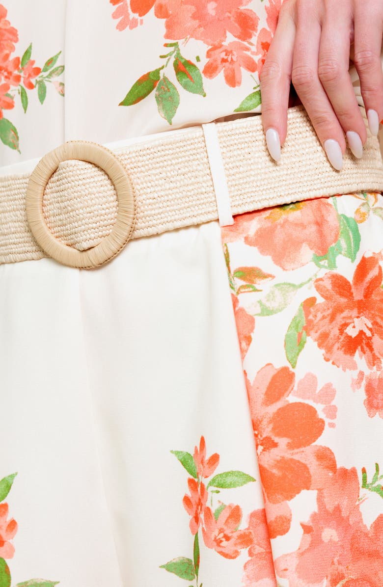 FLYING TOMATO Belted High Waisted Shorts, Alternate, color, Ivory