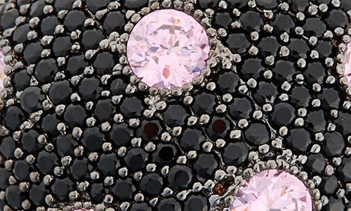 Suzy Levian Sterling Silver Pavé Cz Dome Ring In Black