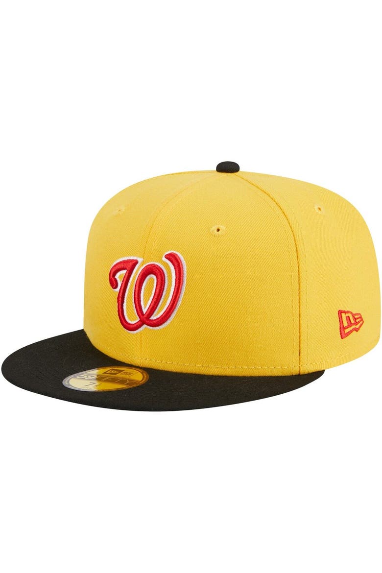 Men's New Era Yellow/Black Washington Nationals Grilled 59FIFTY Fitted Hat, Alternate, color, Yellow