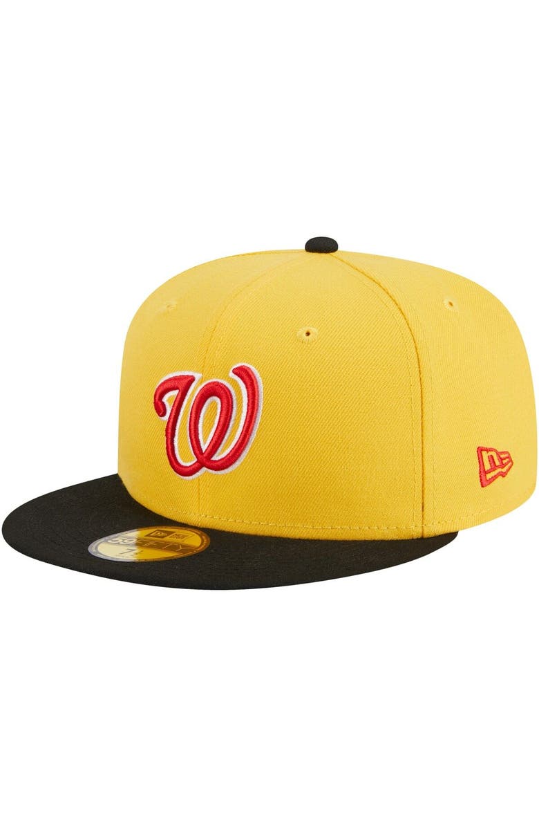 New Era Men's New Era Yellow/Black Washington Nationals Grilled 59FIFTY Fitted Hat, Alternate, color,