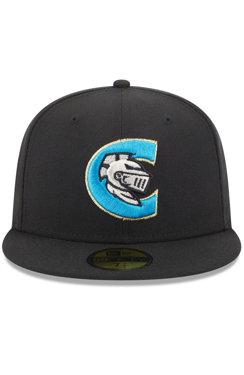 New Era Men's New Era Black Charlotte Knights Authentic Collection Alternate Logo 59FIFTY Fitted Hat, Alternate, color, Black