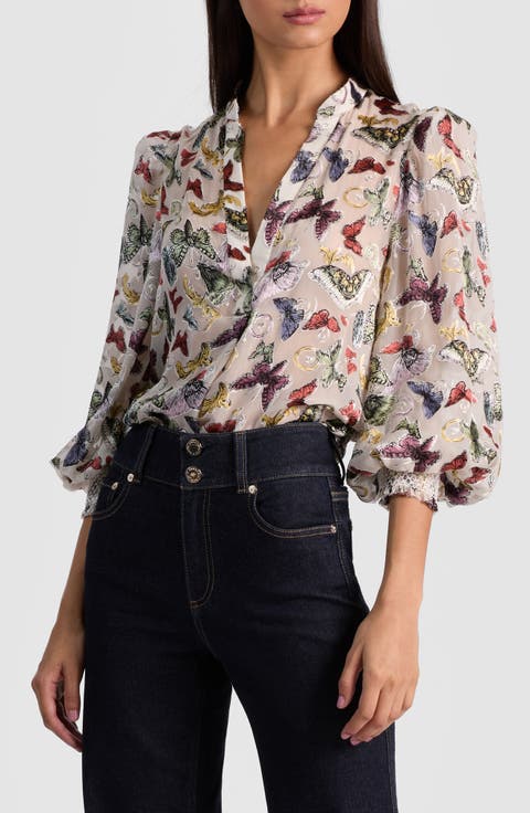 Sheila Butterfly Print Top