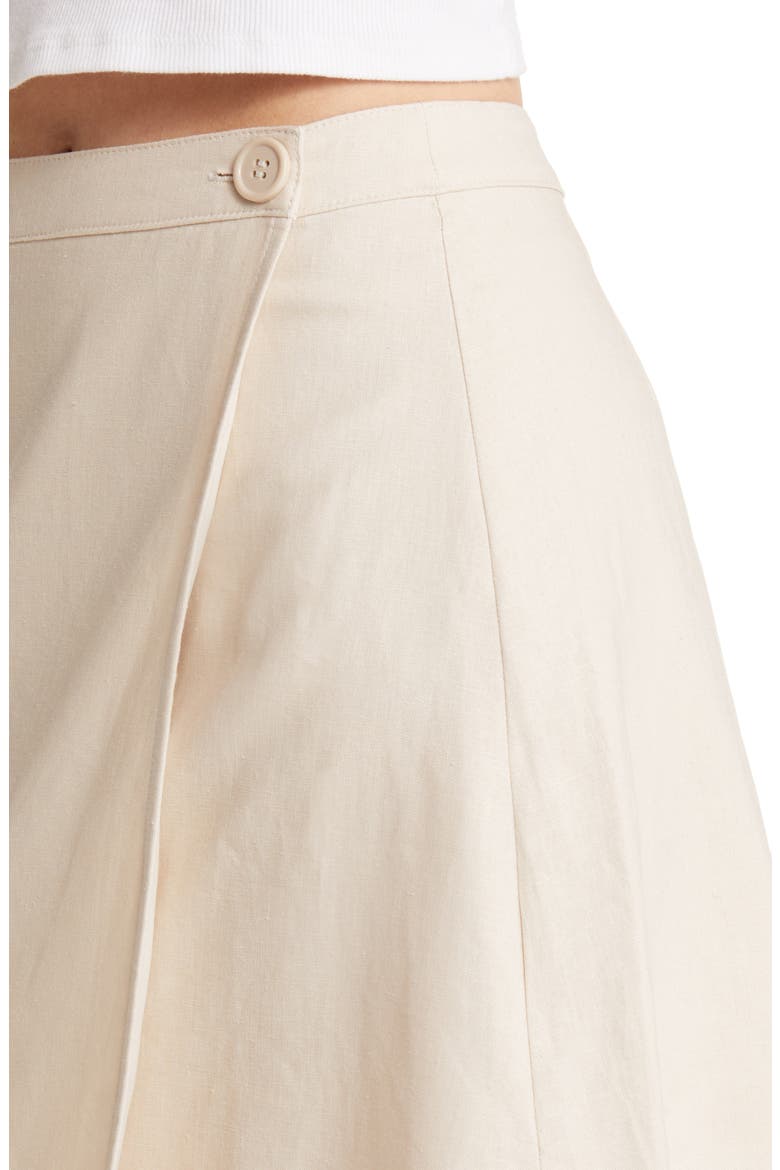 Button Wrap Skirt, Alternate, color, BEIGE OATMEAL