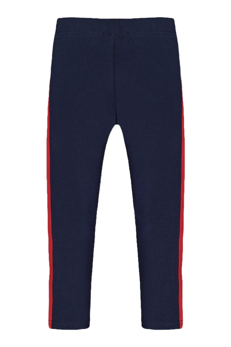 Baby Girls' Ponte Pant with Side Stripe, Infant, Alternate, color, Navy With Red and White Stripe