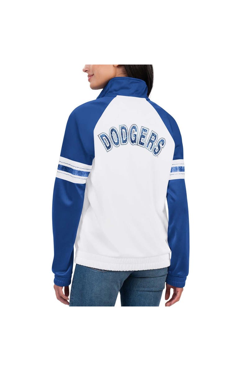 G-III 4HER BY CARL BANKS Women's G-III 4Her by Carl Banks White Los Angeles Dodgers Show Up Raglan Full-Zip Track Jacket, Alternate, color, 