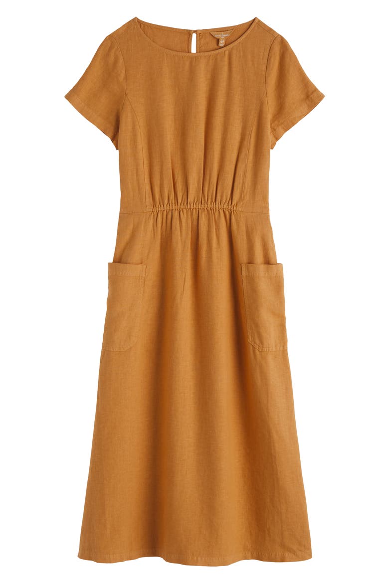 Haneth Linen Midi Dress, Alternate, color, MANGO