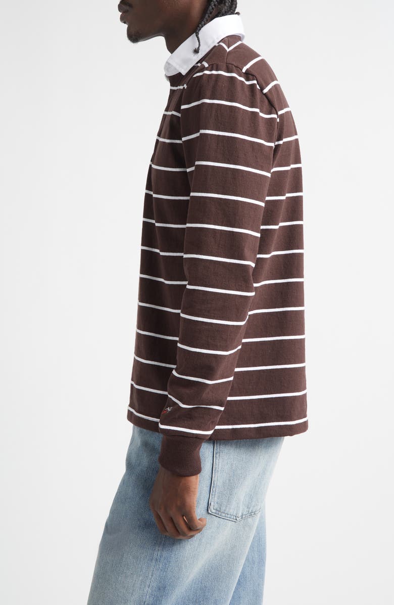 Noah Classic Long Sleeve Rugby Polo, Alternate, color, Brown