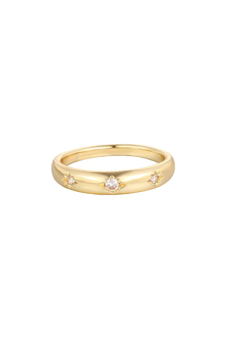 Star Cubic Zirconia Band Ring, Main, color, GOLD