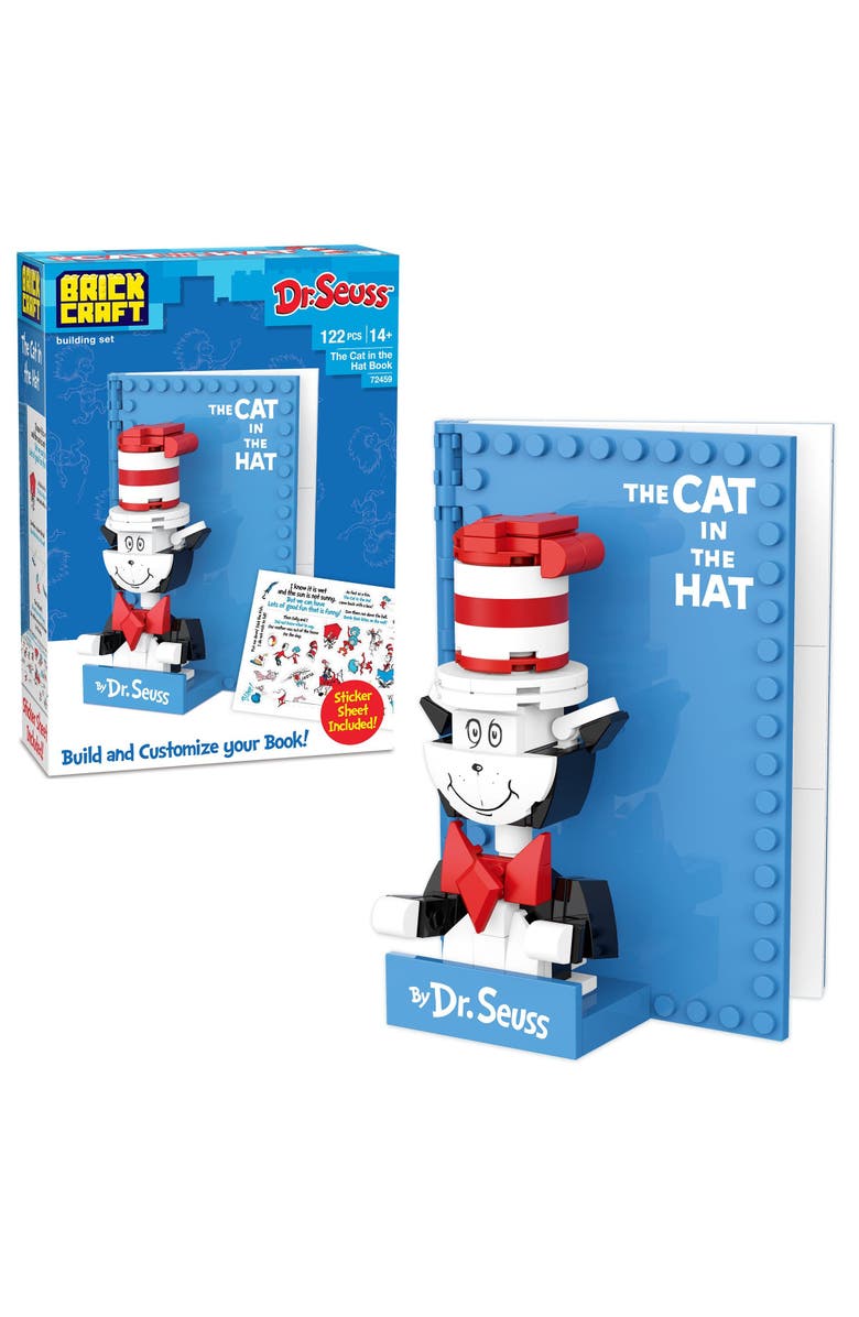 Brickcraft Dr. Seuss The Cat in the Hat Book Building Set, Main, color, White