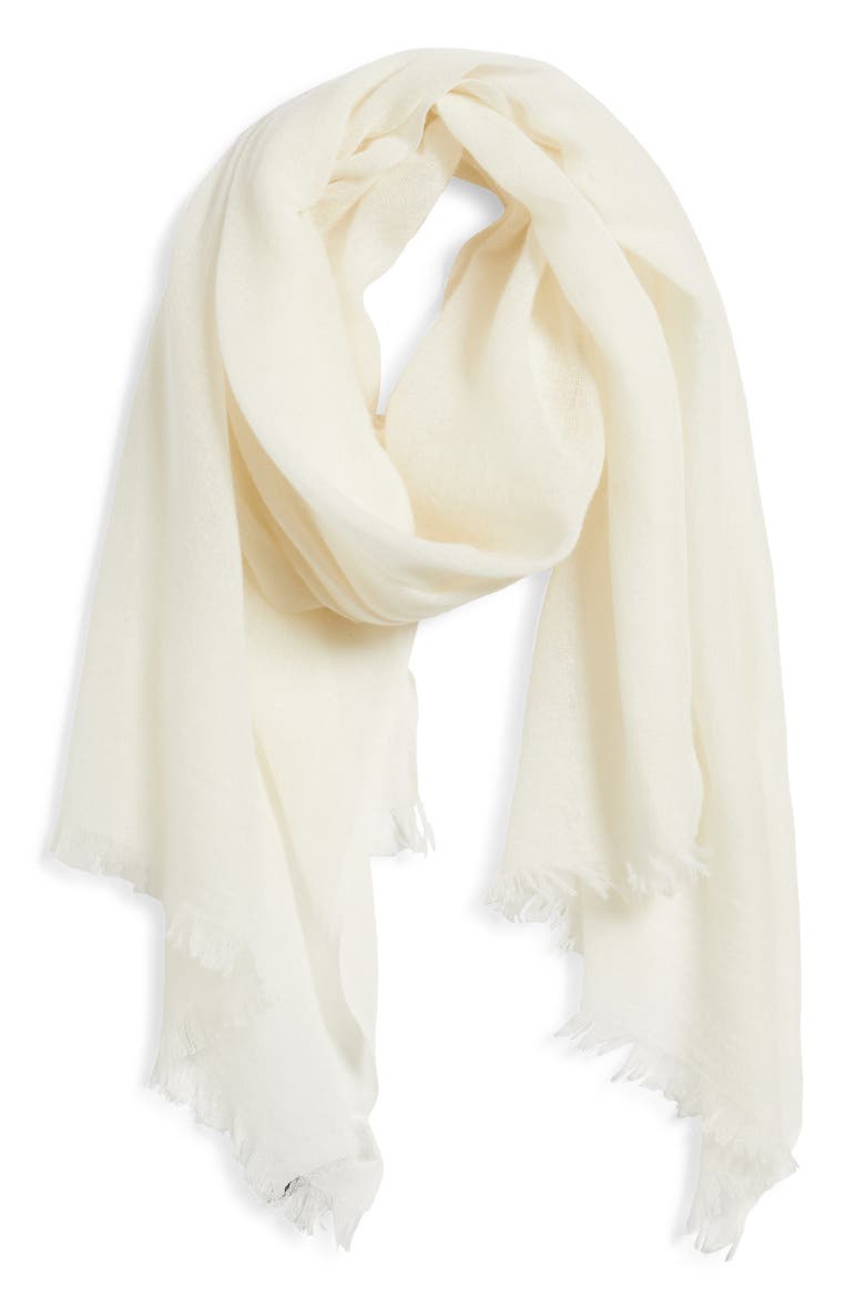 Textured Cashmere Scarf, Alternate, color, IVORY TOFU
