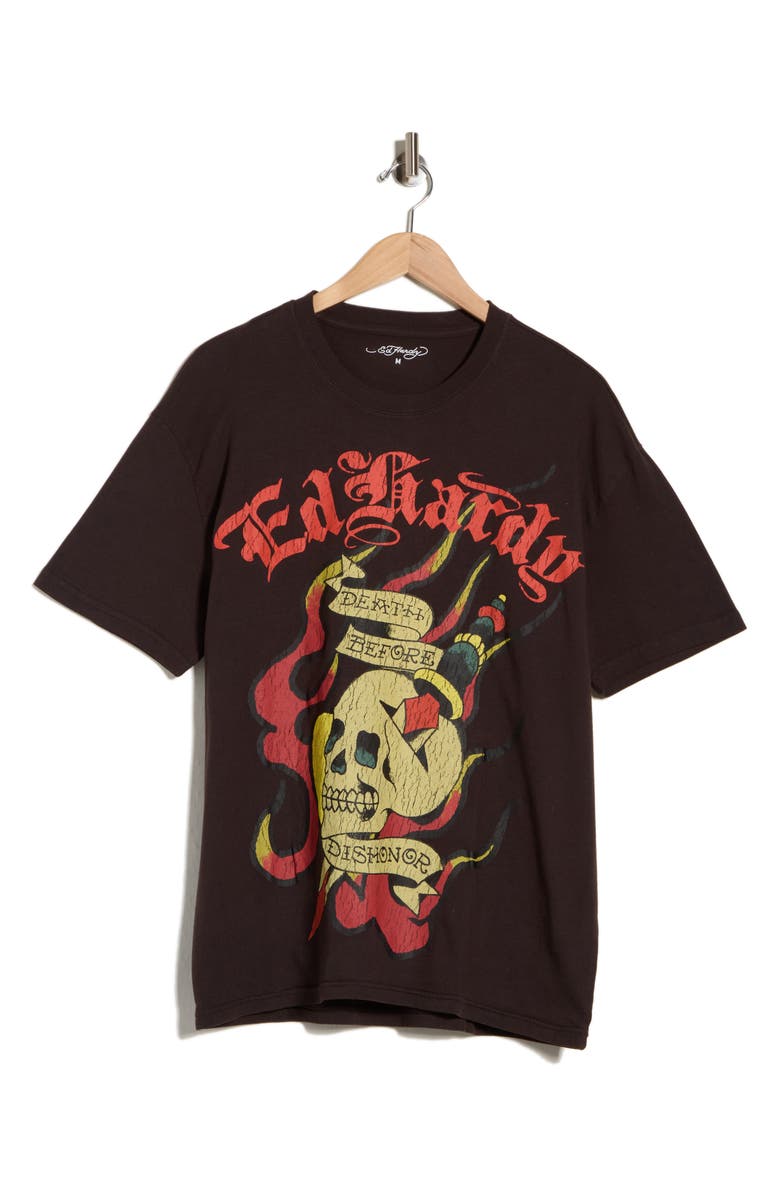 Ed Hardy Dagger Skull Graphic T-Shirt, Alternate, color, Vintage Black
