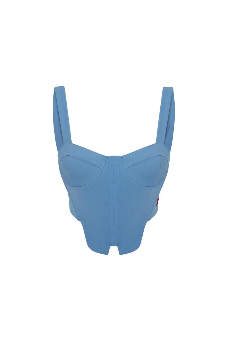 Cotton Woven Corset Top, Main, color, BLUE