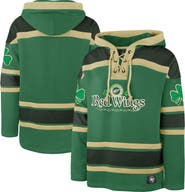 '47 Men's '47 Kelly Green Detroit Red Wings St. Patrick's Day McLucky Superior Lacer Pullover Hoodie