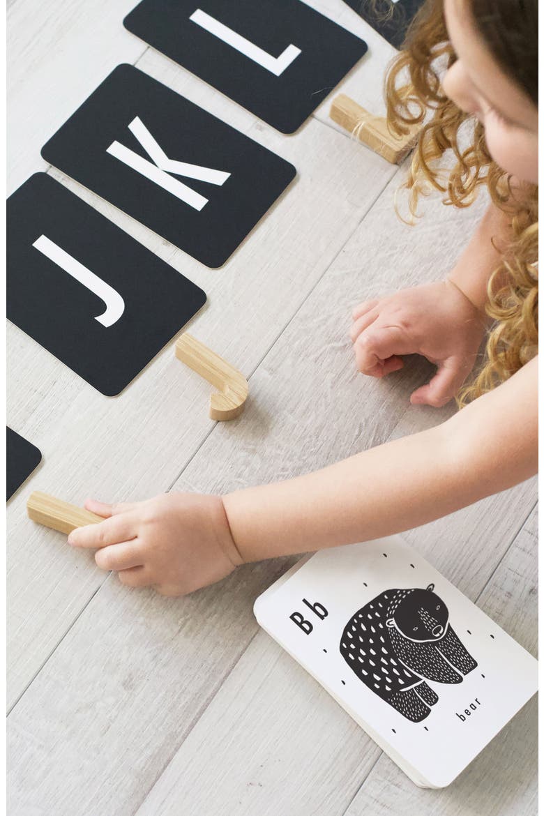 Wooden Alphabet Letters and Animal Alphabet Cards Bundle, Alternate, color, Alphabet