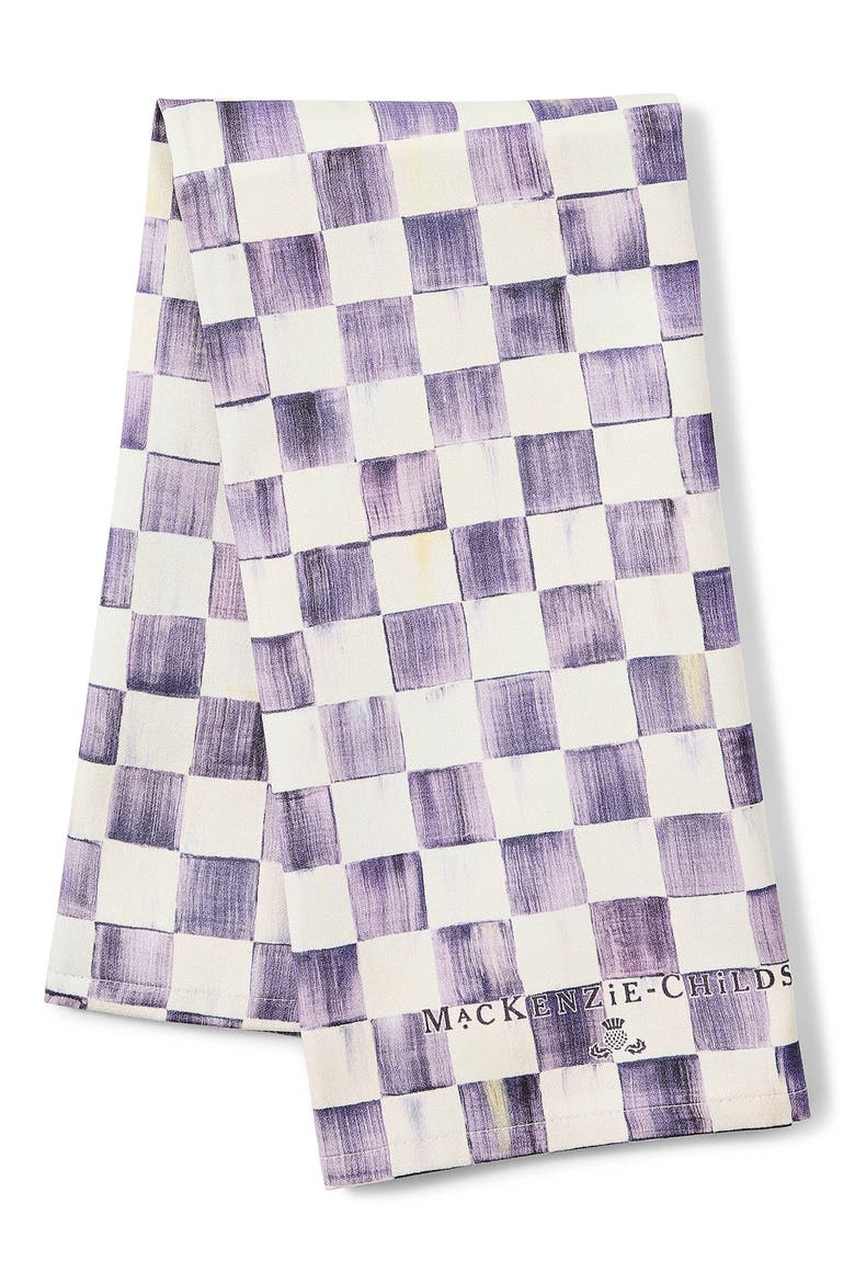 Violet Check Dish Towel, Main, color, VIOLET