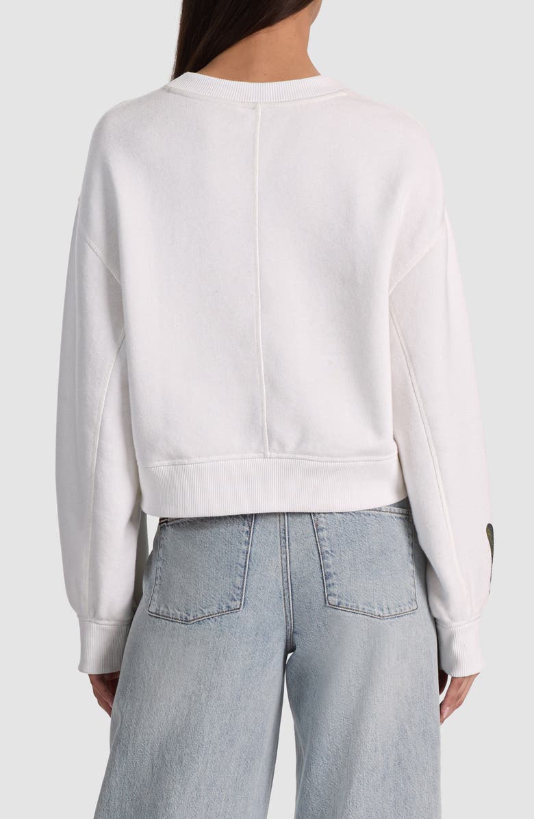 Alice + Olivia Russel Floral Print Sweatshirt, Alternate, color, American Beauty Off White