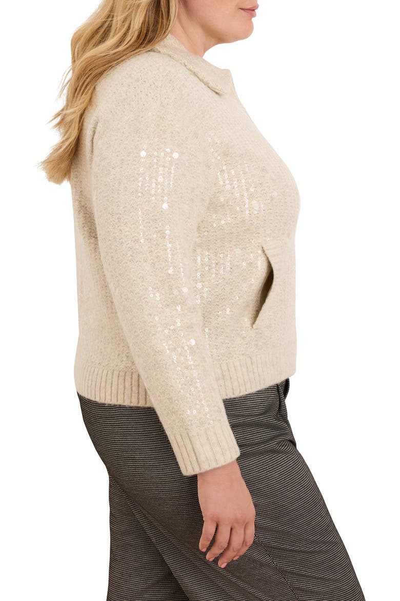 Shimmer Sequin Knit Jacket, Alternate, color, ALPACA