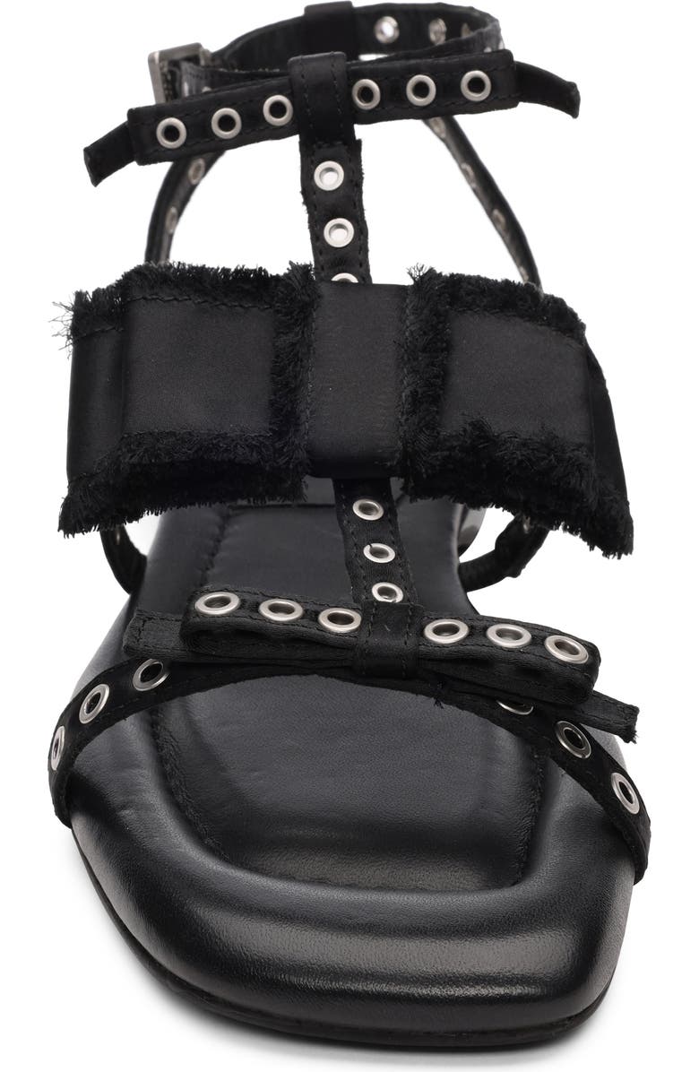 Ash Rachel Studded Ankle Strap Slide Sandal, Alternate, color, Black