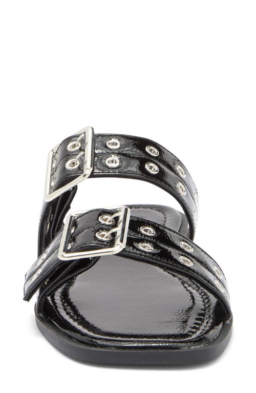 Wild Diva Lounge Belize Buckle Strap Slide Sandal In Black
