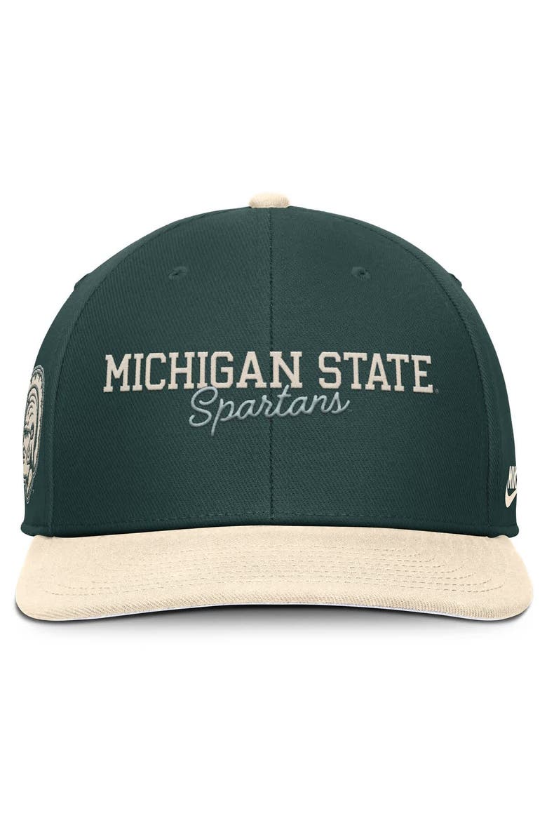 Nike Men's Nike Green/Cream Michigan State Spartans Pro Legacy Script Snapback Hat, Alternate, color, Green