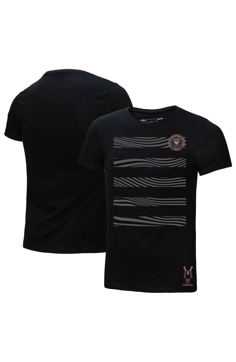 Mitchell & Ness Women's Mitchell & Ness Black Inter Miami CF Reflective Pattern Stripe T-Shirt, Main, color,