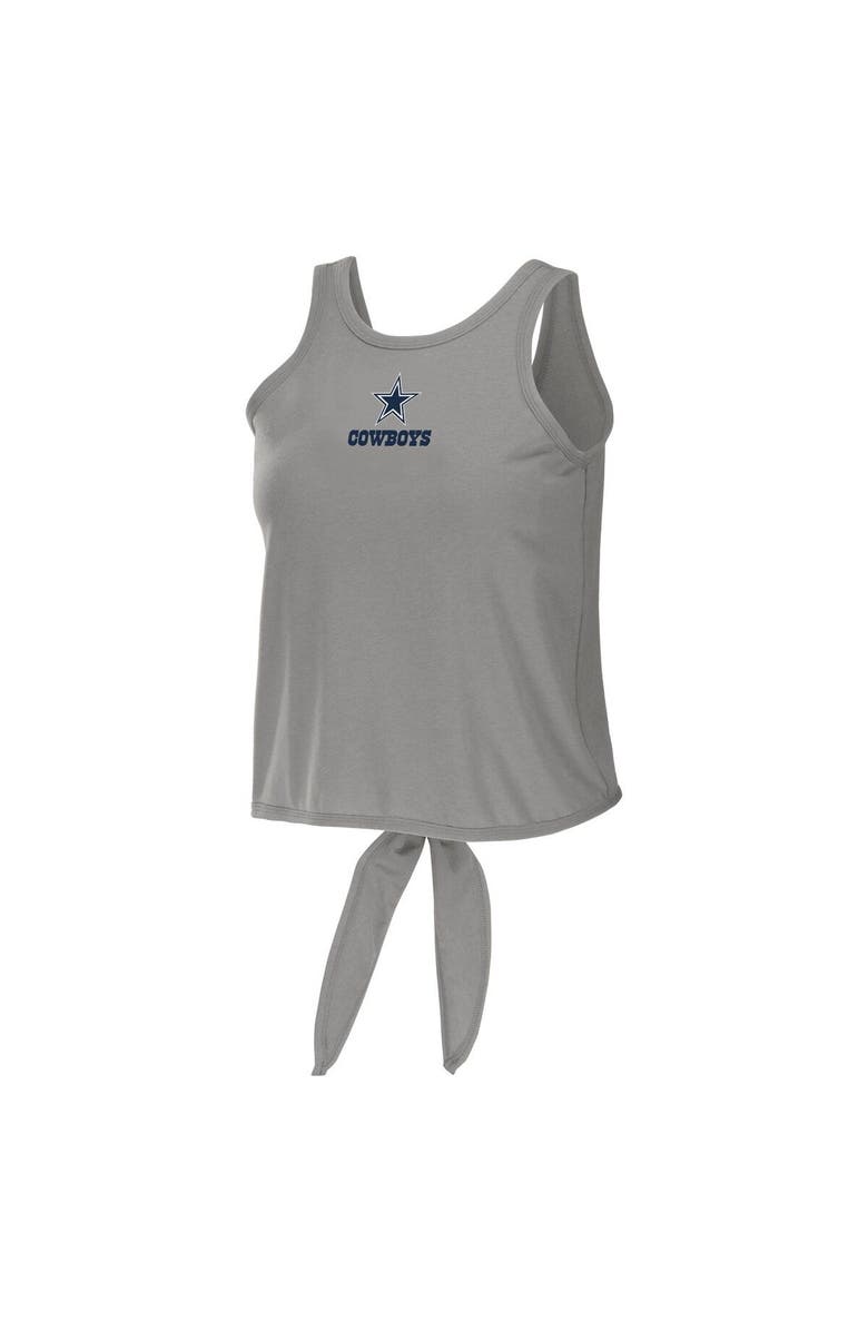 WEAR by Erin Andrews Women's WEAR by Erin Andrews Gray Dallas Cowboys Open Back Twist Tie Tank Top, Alternate, color, Gray