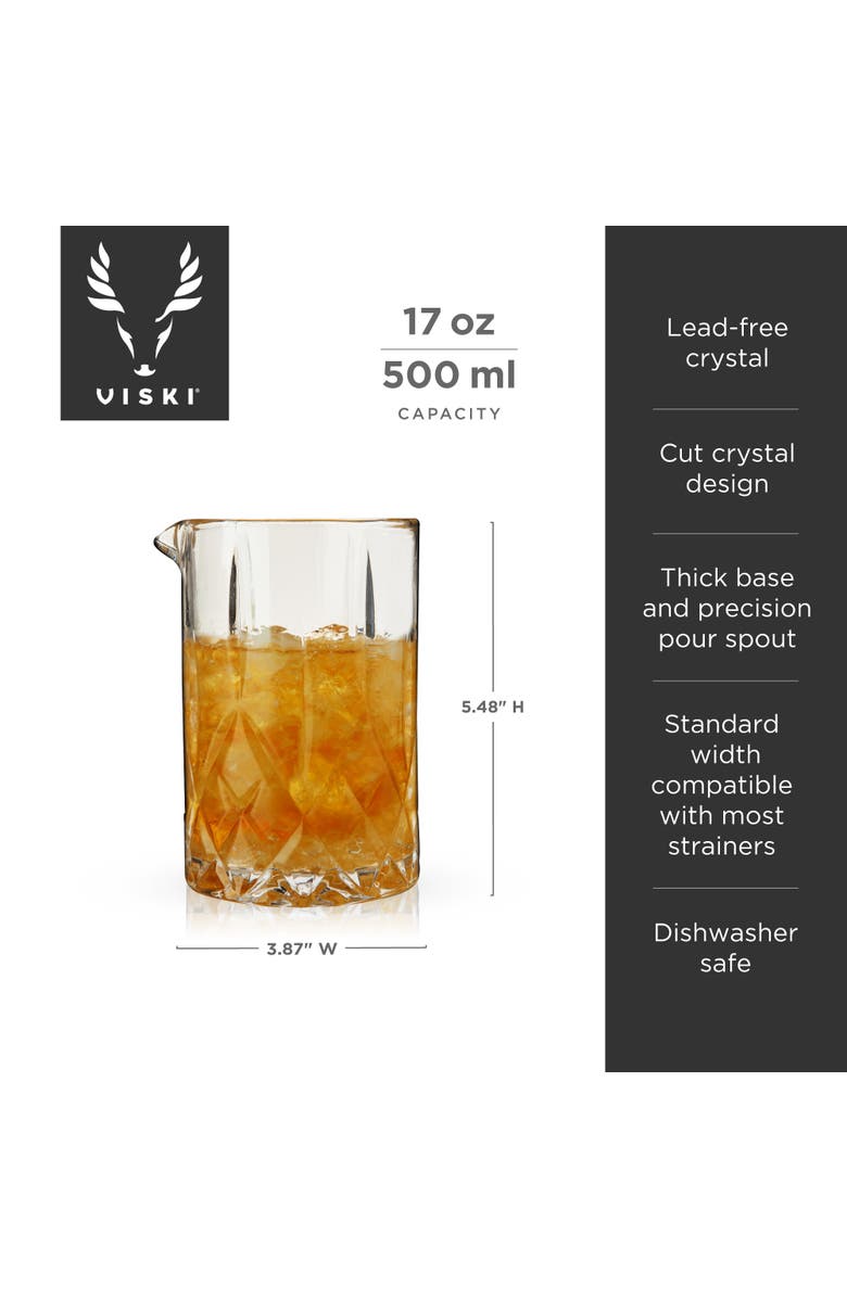 Viski Admiral Crystal Mixing Glass, Alternate, color, Clear