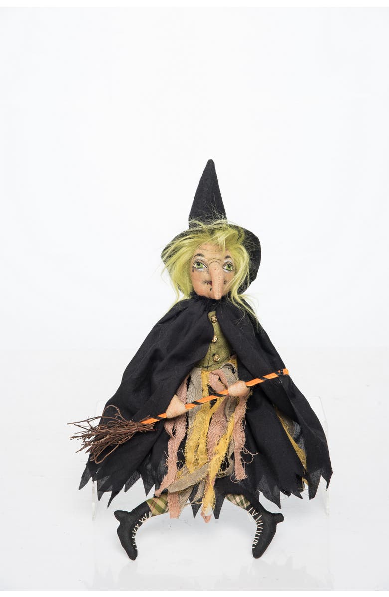 Gallerie II Hortense Little Witch Joe Spencer Gathered Traditions Halloween Art Doll Figure, Main, color, Black