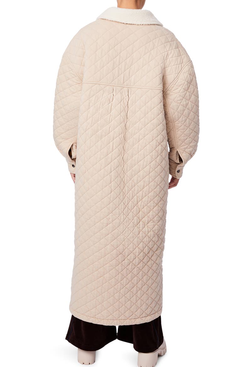 Country Charm Quilted Longline Cotton Jacket, Alternate, color, CREAM