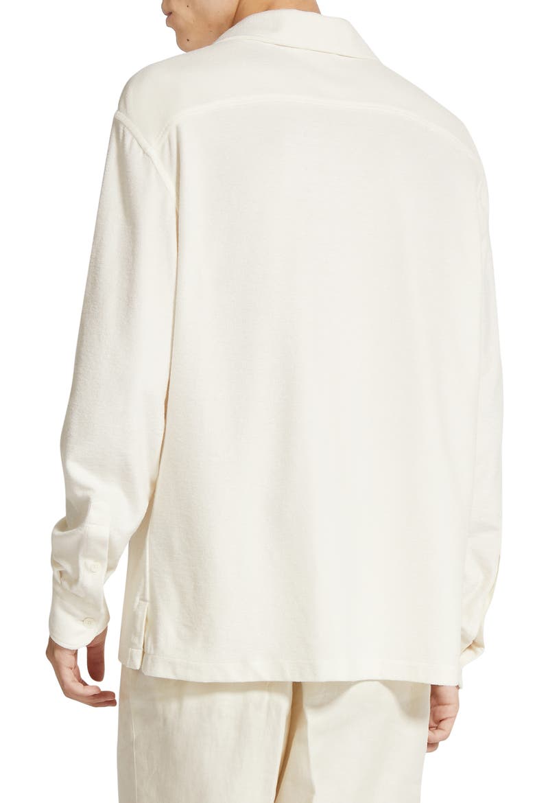 Sponge Cotton & Silk Knit Button-Up Shirt, Alternate, color, CALCARE
