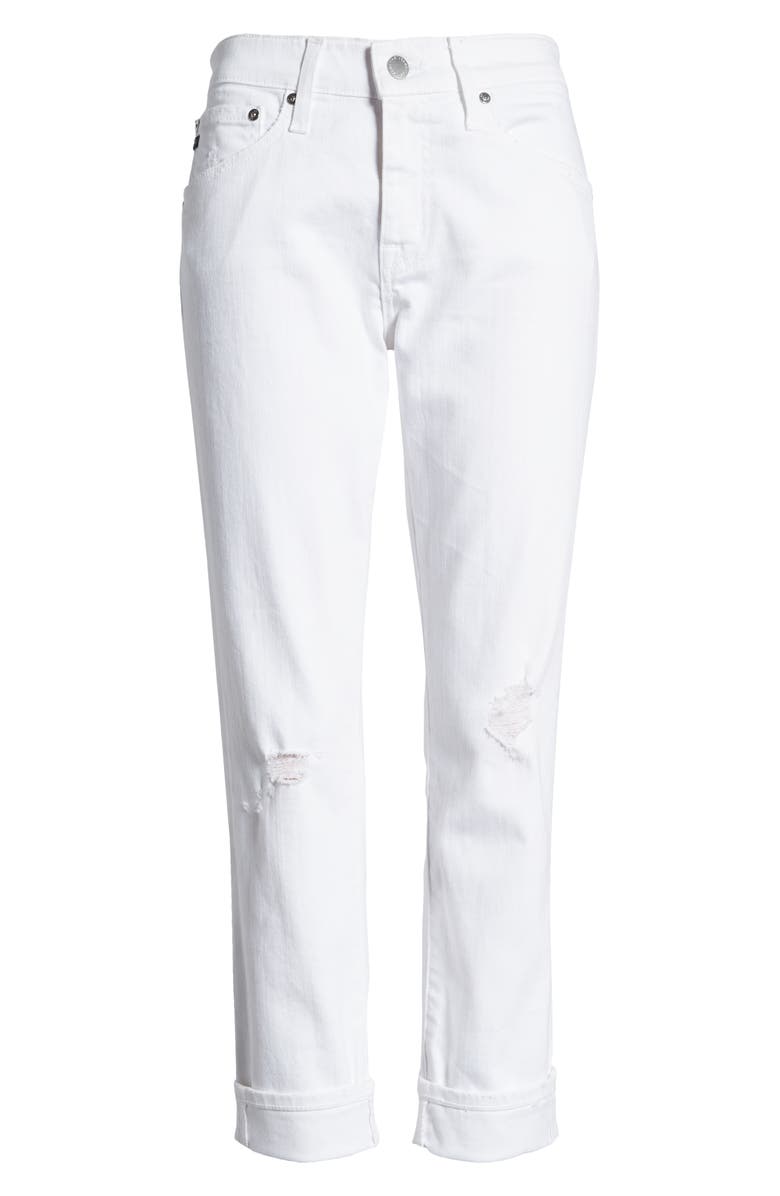 AG The Ex-Boyfriend Crop Slim Jeans, Alternate, color, 1 Year Vivid Wh