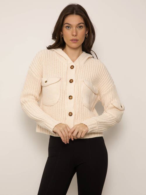 Central Park West Jett Oversized Cropped Hoodie In Ivory