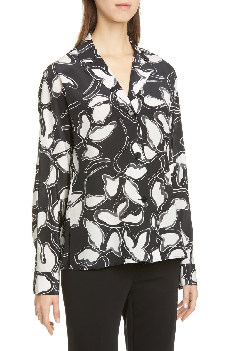 Lafayette 148 New York Mariabella Floral Silk Blouse, Main, color,