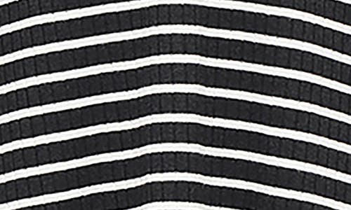 Rag & Bone Stripe Long Sleeve Rib Top In Black