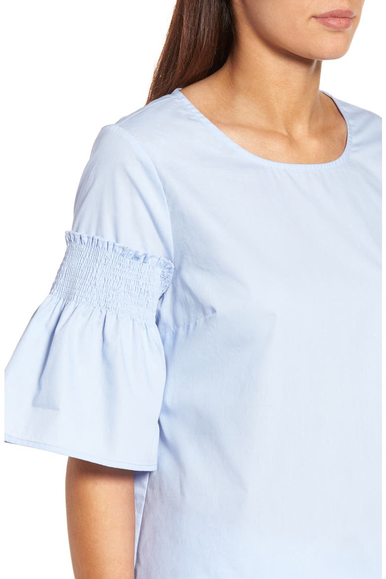 Bell Sleeve Poplin Top, Alternate, color, LIGHT BLUE