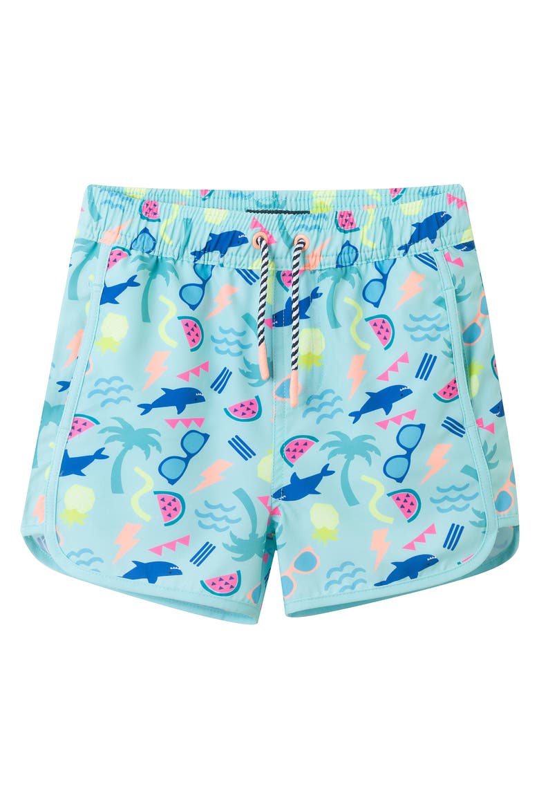 Kids' Volley Swim Trunks, Main, color, AQUA SURGER