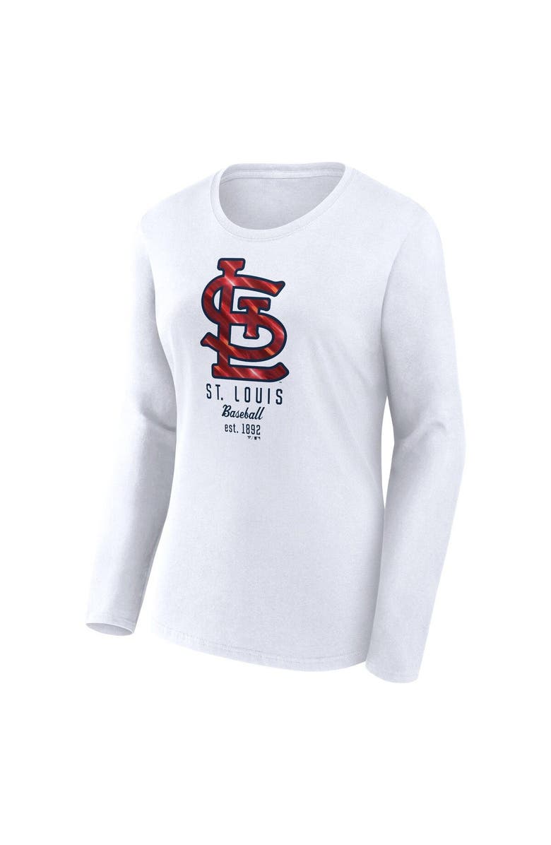 FANATICS Women's Fanatics Branded White St. Louis Cardinals Lightweight Fitted Long Sleeve T-Shirt, Alternate, color, White
